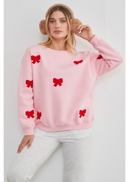 3 Iplik Fiyonk Nakışlı Oversize Sweatshirt fiyatları