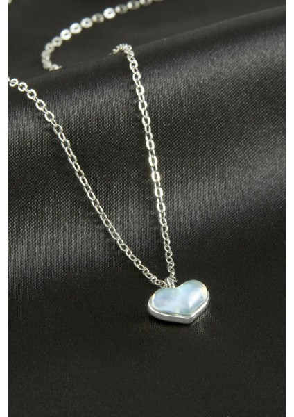 Wizard Kalp Cam Kolye-Gümüş Rengi