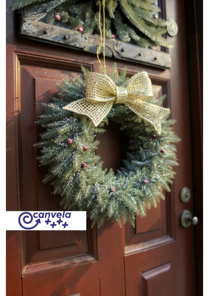 2 Adet 9 cm Yılbaşı Çam Ağacı Fiyonk Süsleri Hediye Paketi ve Kapı Süsü Süsleme modelleri