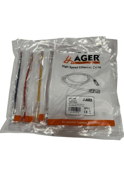 AC-602-0015 Cat6 U-Utp Slim Patch Cord Gri (15CM)