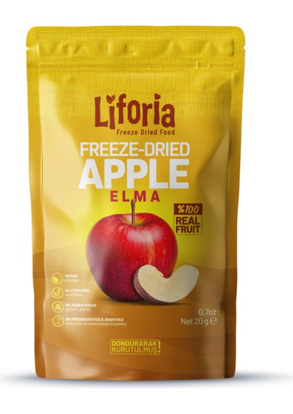 Freeze Dried Ince Dilim Elma- Dondurularak Kurutulmuş Meyve-Freeze Dry Kuru MEYVE 20GR
