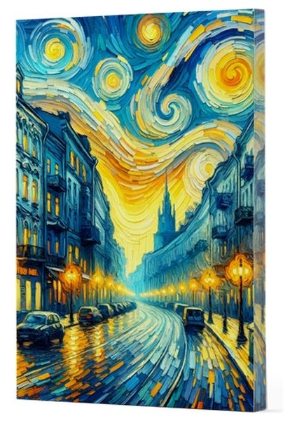 Van Gogh 6 - Sokak Çizgili Yan Boyamalı Defter