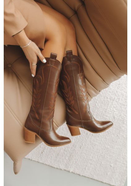 Zeta Kovboy Kadın Çizme- Acı Kahve fiyatları