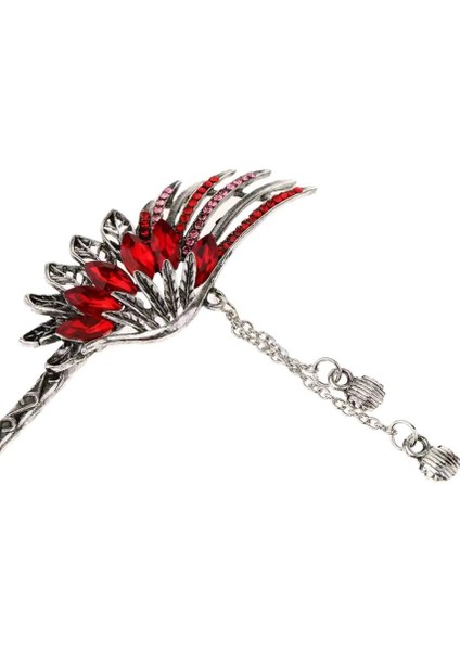 Kore Tarzı Kırmızı Taş Sopa Topuz Toka fiyatları