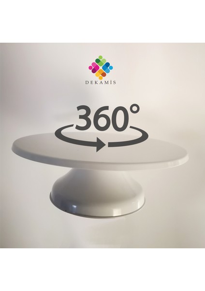 Dönen Pasta Sıvama Standı 360' Dönebilen Pasta Standı + 10'lu Krema Sıkma Torbası fırsatları
