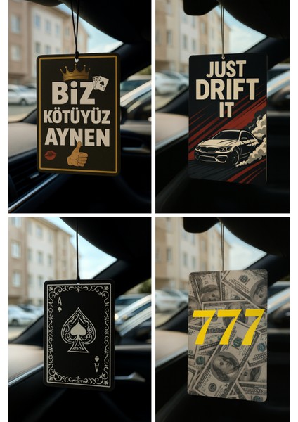 Arabacılara Özel 4'lü Paket Araç Kokusu - Dekoratif Otomobil Kokusu ve Oto Aksesuarı