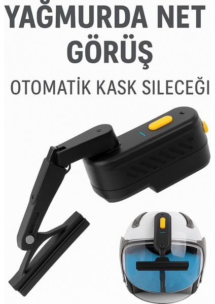 Motorcu Kask Için Silecek Şarjlı Su Geçirmez Motorcu Kaskı Yağmur Sileceği