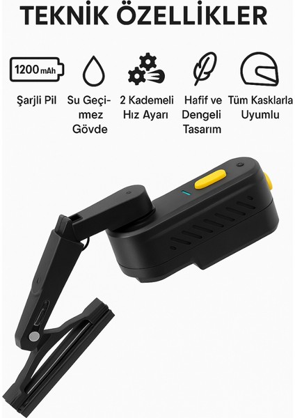 Motorcu Kask Için Silecek Şarjlı Su Geçirmez Motorcu Kaskı Yağmur Sileceği modelleri