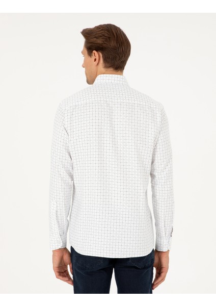 Erkek Yeşil Slim Fit Uzun Kollu Gömlek 50292262-VR054 indirimleri