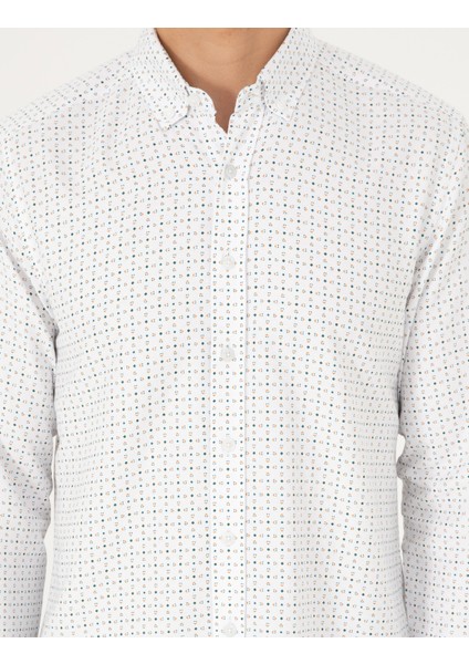 Erkek Yeşil Slim Fit Uzun Kollu Gömlek 50292262-VR054