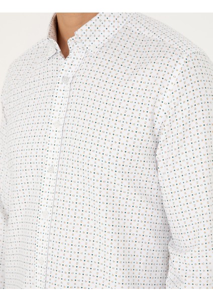 Erkek Yeşil Slim Fit Uzun Kollu Gömlek 50292262-VR054