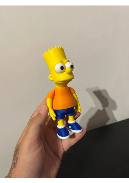 Bart Simpson Sarı Tişörtlü Dekoratif Figür – 3D Baskı Koleksiyon Biblo modelleri