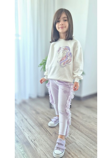 Midilli Takım Püsküllü Tayt & Nakışlı Sweat (2-8yaş) modelleri