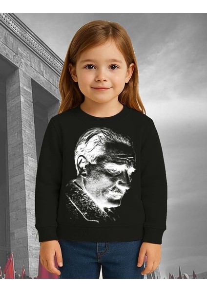 Unisex Ay Yıldızlı 19 Mayıs 29 Ekim 23 Nisan 10 Kasım Atatürk Çocuk 3 Iplik Şardonlu Sweatshirt