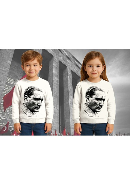 Unisex Ay Yıldızlı 19 Mayıs 29 Ekim 23 Nisan 10 Kasım Atatürk Çocuk 3 Iplik Şardonlu Sweatshirt fiyatları