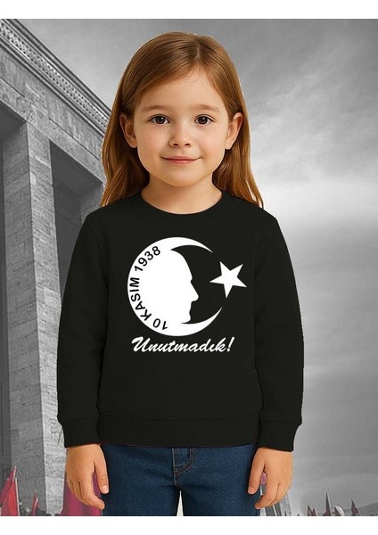 Unisex Ay Yıldızlı 19 Mayıs 29 Ekim 23 Nisan 10 Kasım Atatürk Çocuk 3 Iplik Şardonlu Sweatshirt modelleri
