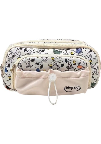 Snoopy Ipli Kalem Çantası Öğrenci Kapasitesi Çok Katmanlı Kırtasiye Sevimli Karikatür (Yurt Dışından)