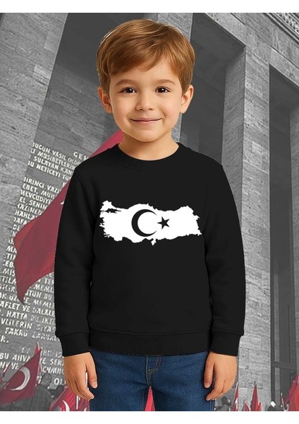Unisex Ay Yıldızlı 19 Mayıs 29 Ekim 23 Nisan 10 Kasım Atatürk Çocuk 3 Iplik Şardonlu Sweatshirt fiyatları