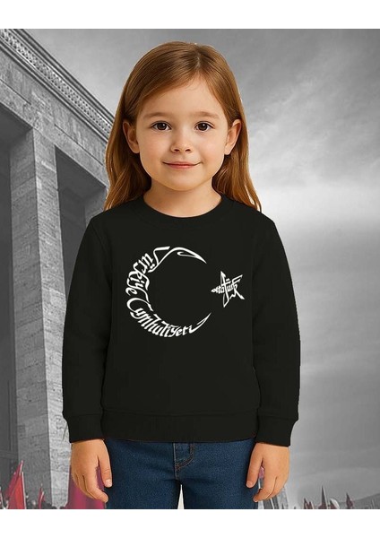 Unisex Ay Yıldızlı 19 Mayıs 29 Ekim 23 Nisan 10 Kasım Atatürk Çocuk 3 Iplik Şardonlu Sweatshirt fiyatları