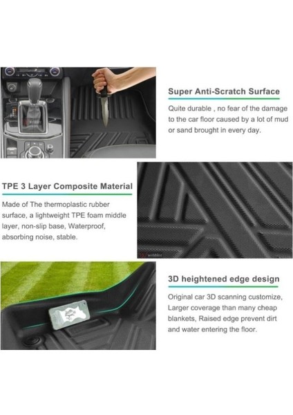 Peugeot 3008 2016-2017-2018-2019-2020-2021-2022-2023 4d Carbon Desen Premıum Paspas indirimleri