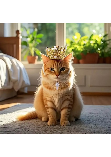 Kedi ve Köpek Için Vintage Kraliyet Tarzı Altın / Gümüş Renkte Taç modelleri
