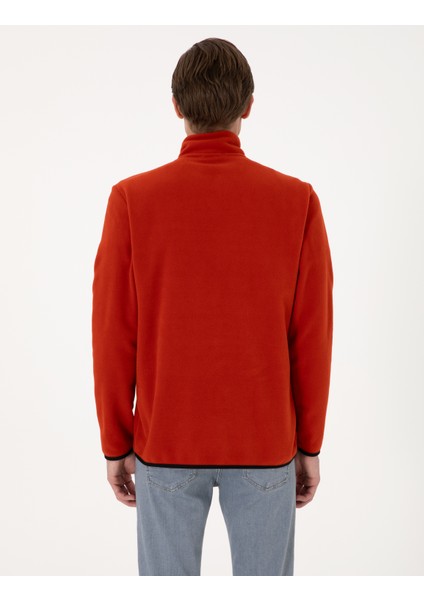 Erkek Kiremit Regular Fit Yarım Fermuarlı Polar Sweatshirt 50314056-VR040 indirimleri
