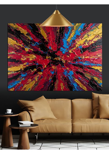 Soyut Renk Patlaması Dekoratif Kanvas - Mdf Ahşap Tablo fiyatları