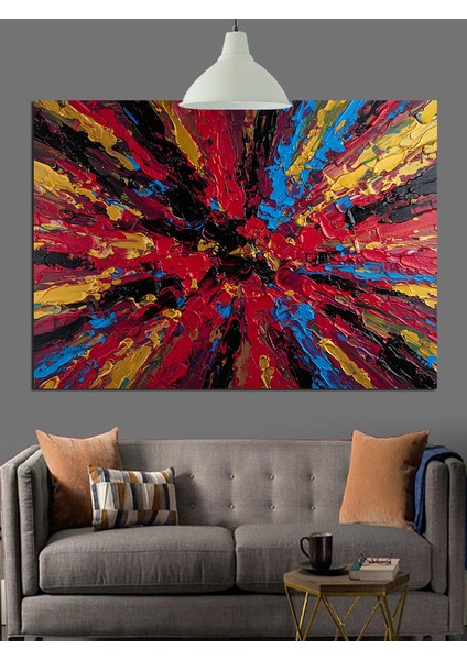 Soyut Renk Patlaması Dekoratif Kanvas - Mdf Ahşap Tablo fırsatları
