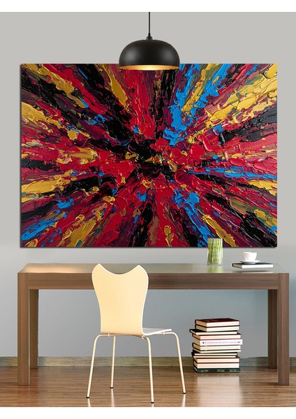 Soyut Renk Patlaması Dekoratif Kanvas - Mdf Ahşap Tablo indirimleri