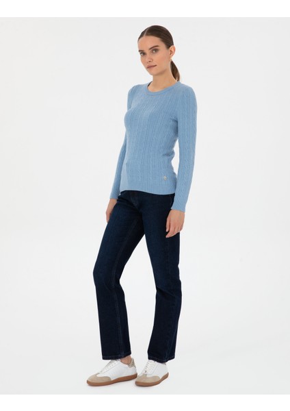 Kadın Lacivert Straight Fit Jean Pantolon 50318007-VR033