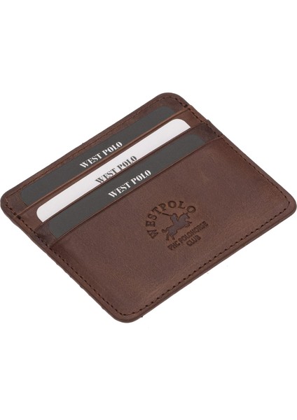 Unisex Süper Slim Para Bölmeli Hakiki Deri Ince Kartlık Cüzdan 6 Bölmeli - Kapuçino fiyatları