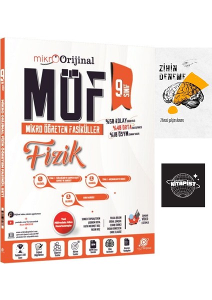 Orijinal Mikro 9. Sınıf Fizik Möf Mikro Öğreten 3 Lü Fasikül SETI+ZIHINDENEME-KD155