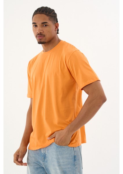 Erkek %100 Organik Pamuklu Yumuşak Dokulu Comfort Fit Bisiklet Yakalı T-Shirt E222 fırsatları