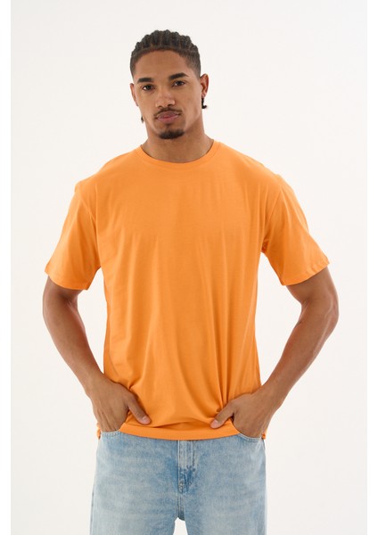 Erkek %100 Organik Pamuklu Yumuşak Dokulu Comfort Fit Bisiklet Yakalı T-Shirt E222