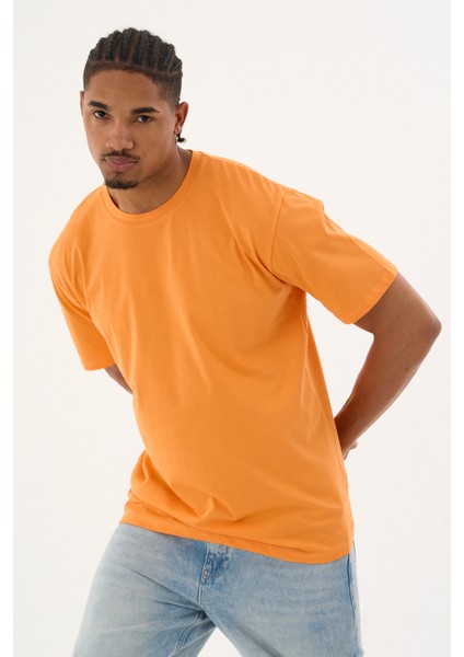 Erkek %100 Organik Pamuklu Yumuşak Dokulu Comfort Fit Bisiklet Yakalı T-Shirt E222