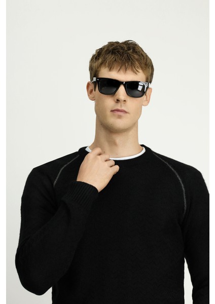 Bisiklet Yaka Regular Fit Desenli Triko Kazak modelleri