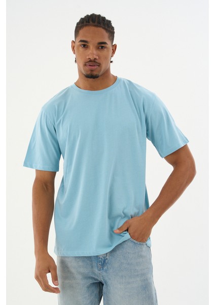 Erkek %100 Organik Pamuklu Yumuşak Dokulu Comfort Fit Bisiklet Yakalı T-Shirt E222