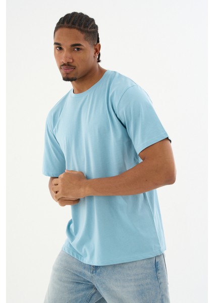 Erkek %100 Organik Pamuklu Yumuşak Dokulu Comfort Fit Bisiklet Yakalı T-Shirt E222 fırsatları