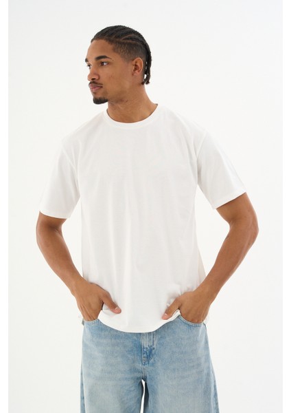 Erkek %100 Organik Pamuklu Yumuşak Dokulu Comfort Fit Bisiklet Yakalı T-Shirt E222