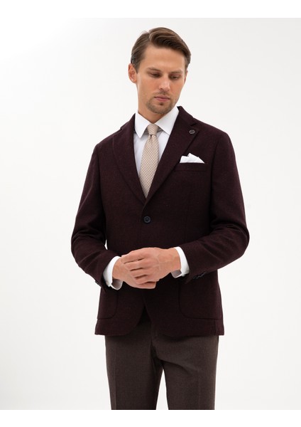 Erkek Bordo Slim Fit Ceket 50311227-VR014 modelleri