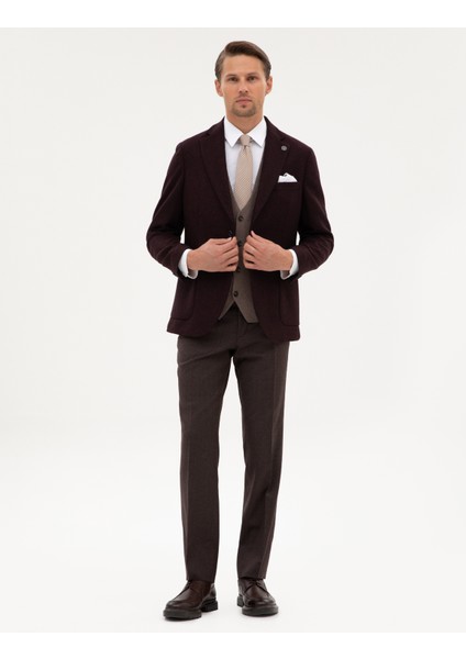 Erkek Bordo Slim Fit Ceket 50311227-VR014 fırsatları