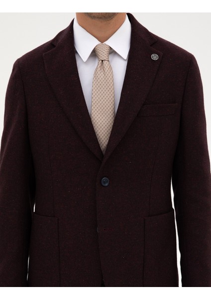 Erkek Bordo Slim Fit Ceket 50311227-VR014