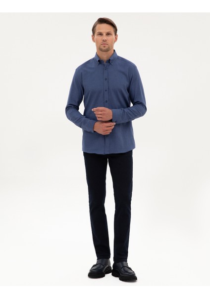 Erkek Indigo Regular Fit Uzun Kollu Gömlek 50311380-VR028 fırsatları