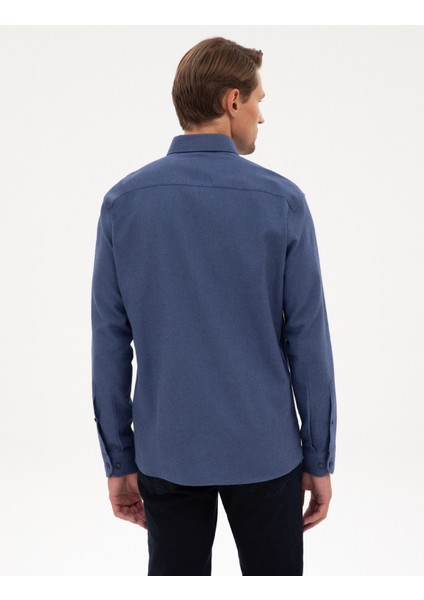 Erkek Indigo Regular Fit Uzun Kollu Gömlek 50311380-VR028 indirimleri