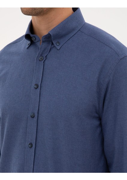 Erkek Indigo Regular Fit Uzun Kollu Gömlek 50311380-VR028