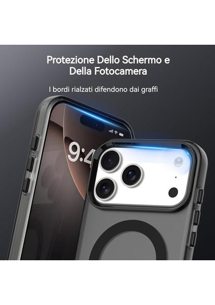 iPhone 17 Pro Max Kılıf Kamera Çıkıntılı Mat Magsafe Şarj Özellikli Kenarları Renkli Şeffaf Premium Sert Kapak indirimleri