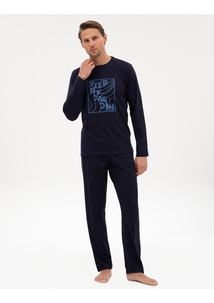 Erkek Lacivert Pijama Takımı 50322653-200 fırsatları