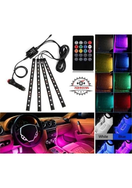 Peugeot 2008 2013-2014-2015-2016-2017-2018-2018-2019 Ayak Altı LED 12 Ledli Lamba Sese Duyarlı LED Müziğe Duyarlı LED