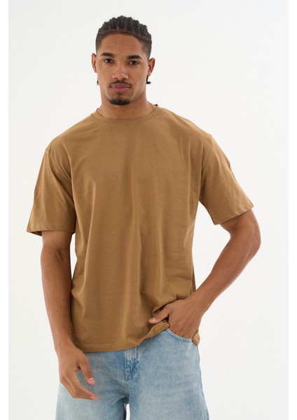 Erkek %100 Organik Pamuklu Yumuşak Dokulu Comfort Fit Bisiklet Yakalı T-Shirt E222