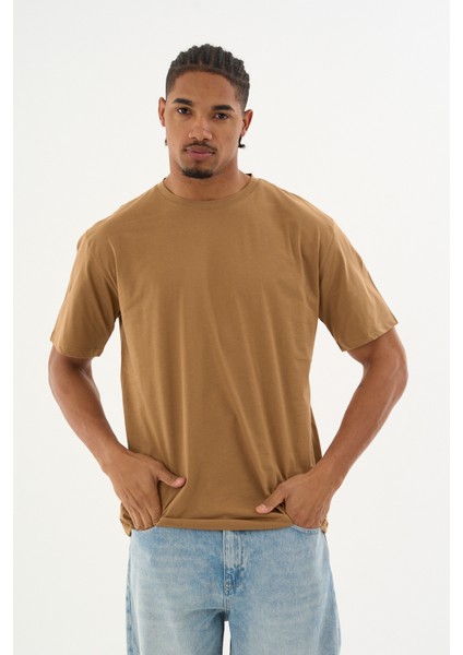 Erkek %100 Organik Pamuklu Yumuşak Dokulu Comfort Fit Bisiklet Yakalı T-Shirt E222 fırsatları